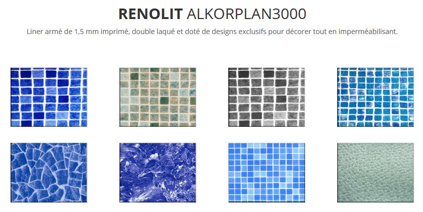 Nuancier du liner alkorplan pour piscines, bassins et spas