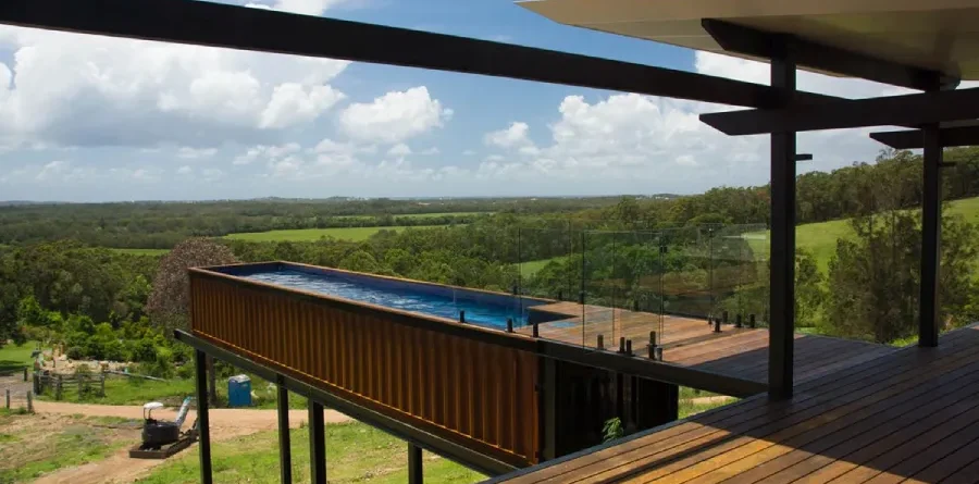 Projet d'architecte : villa australienne avec piscine container